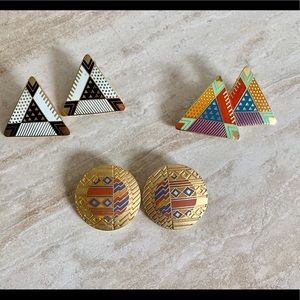 3 pairs Laurel Burch earrings, four seasons, zulo